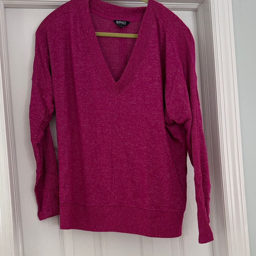Buffalo David Bitton Fuchsia V-Neck Women's Sweater